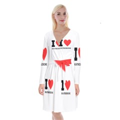 I Love Katherine Long Sleeve Velvet Front Wrap Dress by ilovewhateva