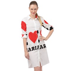 I Love Maria Long Sleeve Mini Shirt Dress by ilovewhateva