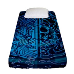 Artificial Intelligence Network Blue Art Fitted Sheet (single Size) by Semog4