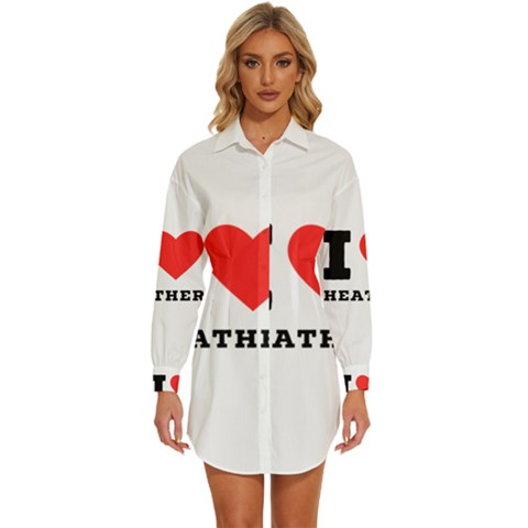I Love Heather Womens Long Sleeve Shirt Dress by ilovewhateva