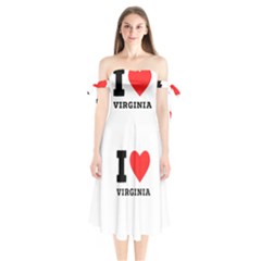 I Love Virginia Shoulder Tie Bardot Midi Dress by ilovewhateva