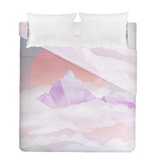 Mountain Sunset Above Clouds Duvet Cover Double Side (full/ Double Size) by Giving