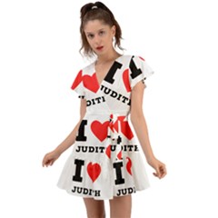 I Love Judith Flutter Sleeve Wrap Dress by ilovewhateva