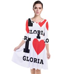 I Love Gloria  Quarter Sleeve Waist Band Dress by ilovewhateva
