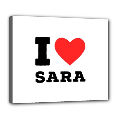 I Love Sara Deluxe Canvas 24  X 20  (stretched) by ilovewhateva