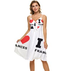 I Love Frances  Sleeveless Tie Front Chiffon Dress by ilovewhateva