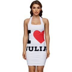 I Love Julia  Sleeveless Wide Square Neckline Ruched Bodycon Dress by ilovewhateva