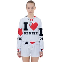I Love Denise Women s Tie Up Sweat by ilovewhateva