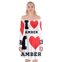 I Love Amber Off Shoulder Skater Dress by ilovewhateva