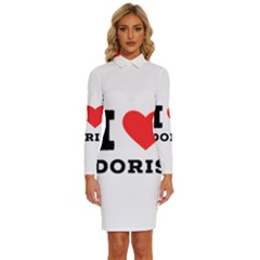 I Love Doris Long Sleeve Shirt Collar Bodycon Dress by ilovewhateva