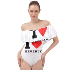 I Love Beverly Off Shoulder Velour Bodysuit  by ilovewhateva