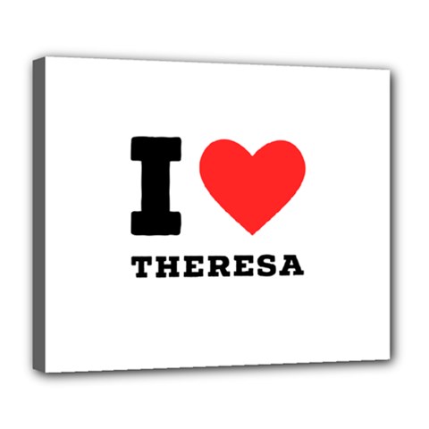 I Love Theresa Deluxe Canvas 24  X 20  (stretched) by ilovewhateva