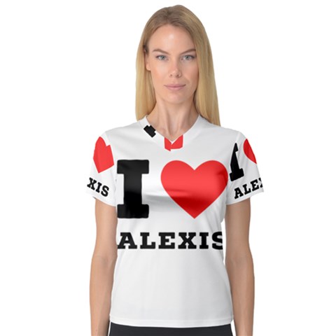 I Love Alexis V-neck Sport Mesh Tee by ilovewhateva