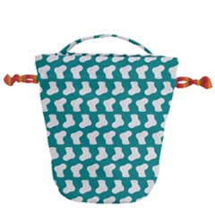 Cute Baby Socks Illustration Pattern Drawstring Bucket Bag by GardenOfOphir