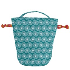 Gerbera Daisy Vector Tile Pattern Drawstring Bucket Bag by GardenOfOphir