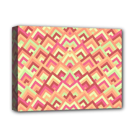 Trendy Chic Modern Chevron Pattern Deluxe Canvas 16  X 12  (stretched)  by GardenOfOphir