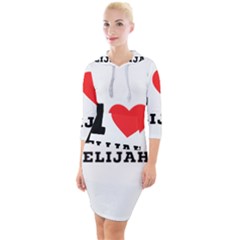 I Love Elijah Quarter Sleeve Hood Bodycon Dress by ilovewhateva