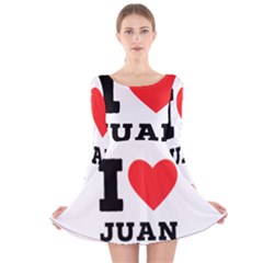 I Love Juan Long Sleeve Velvet Skater Dress by ilovewhateva