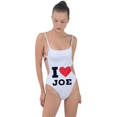 I Love Joe Tie Strap One Piece Swimsuit by ilovewhateva
