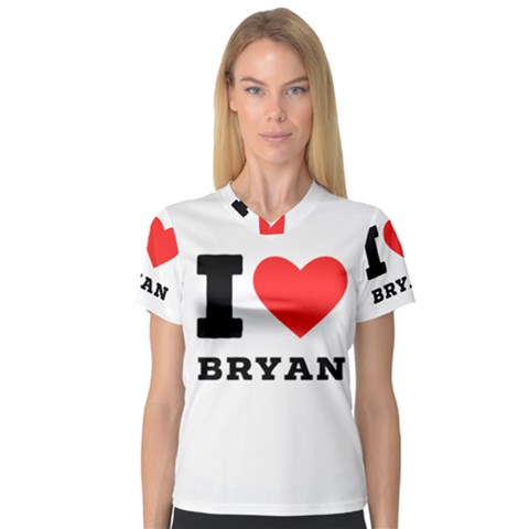 I Love Bryan V-neck Sport Mesh Tee by ilovewhateva