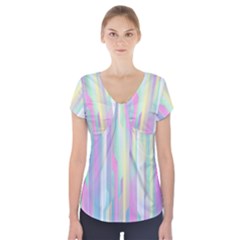 Background-28 Short Sleeve Front Detail Top by nateshop
