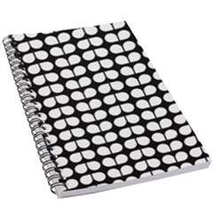 Black And White Leaf Pattern 5 5  X 8 5  Notebook by GardenOfOphir