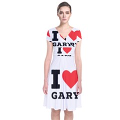 I Love Gary Short Sleeve Front Wrap Dress by ilovewhateva