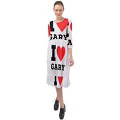 I Love Gary Ruffle End Midi Chiffon Dress by ilovewhateva