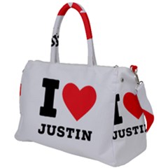 I Love Justin Duffel Travel Bag by ilovewhateva