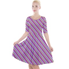 Background-102 Quarter Sleeve A-line Dress by nateshop