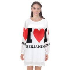 I Love Benjamin Long Sleeve Chiffon Shift Dress  by ilovewhateva