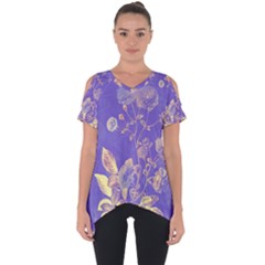 Flowers-103 Cut Out Side Drop Tee by nateshop