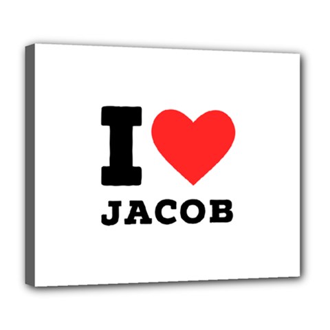 I Love Jacob Deluxe Canvas 24  X 20  (stretched) by ilovewhateva