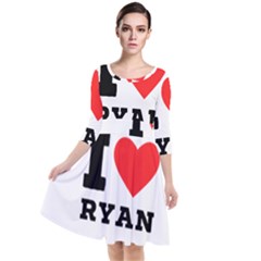 I Love Ryan Quarter Sleeve Waist Band Dress by ilovewhateva