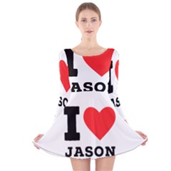 I Love Jason Long Sleeve Velvet Skater Dress by ilovewhateva