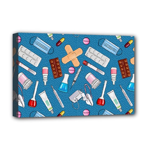 Medicine Pattern Deluxe Canvas 18  X 12  (stretched) by SychEva
