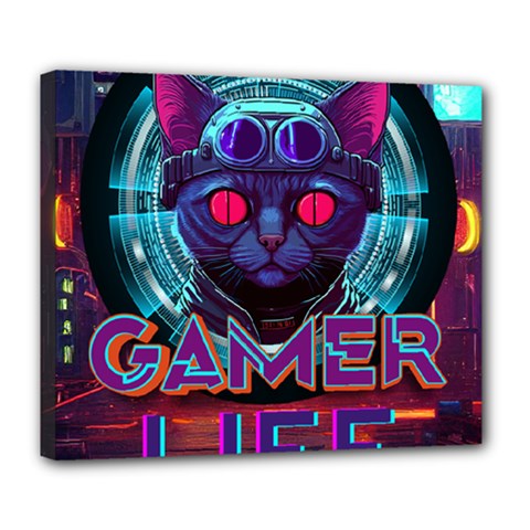 Gamer Life Deluxe Canvas 24  X 20  (stretched) by minxprints