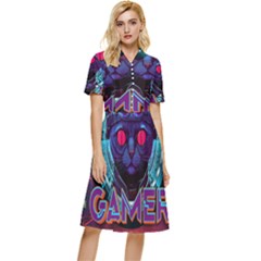 Gamer Life Button Top Knee Length Dress by minxprints