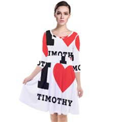 I Love Timothy Quarter Sleeve Waist Band Dress by ilovewhateva
