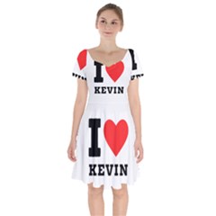 I Love Kevin Short Sleeve Bardot Dress by ilovewhateva