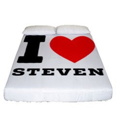 I Love Steven Fitted Sheet (queen Size) by ilovewhateva
