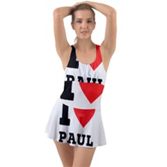 I Love Paul Ruffle Top Dress Swimsuit by ilovewhateva