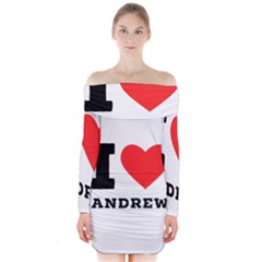 I Love Andrew Long Sleeve Off Shoulder Dress by ilovewhateva