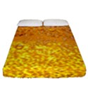 Texture Pattern Macro Glass Of Beer Foam White Yellow Bubble Fitted Sheet (Queen Size) View1