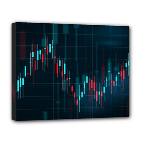 Flag Patterns On Forex Charts Deluxe Canvas 20  X 16  (stretched) by Semog4