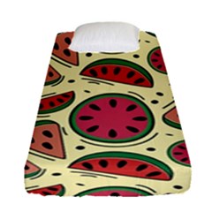Watermelon Pattern Slices Fruit Fitted Sheet (single Size) by Semog4