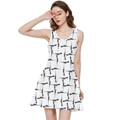 Precision Pursuit: Hunting Motif Black And White Pattern Inside Out Racerback Dress by dflcprintsclothing