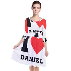 I Love Daniel Quarter Sleeve Waist Band Dress by ilovewhateva