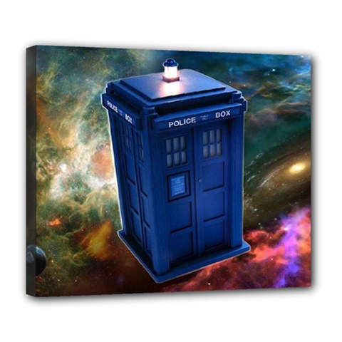 The Police Box Tardis Time Travel Device Used Doctor Who Deluxe Canvas 24  X 20  (stretched) by Semog4