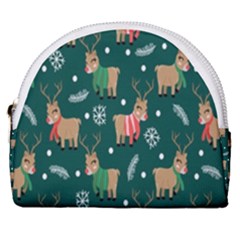 Cute Christmas Pattern Doodle Horseshoe Style Canvas Pouch by Semog4